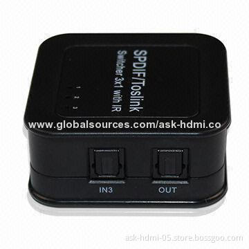 SPDIF/Toslink Digital Optical Audio 3 x 1 Switcher, Up to 40m Output Distance